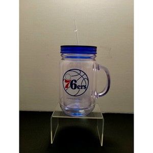 NBA Philadelphia 76ers 2018 Plastic Thermos Cup, Lid & Straw / 24oz Mug Sixers